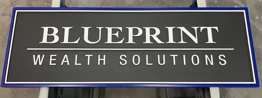 Blueprint Wealth Solutions dimensional office sign
