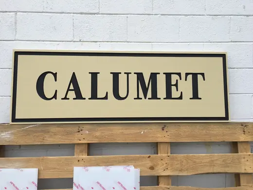 Calumet property identification sign