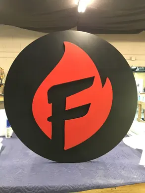 Circular business logo sign