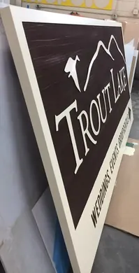 Custom hanging property sign panel