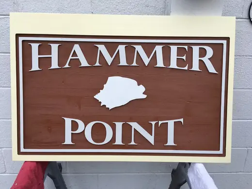 Hammer Point routed sign panel
