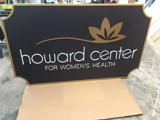 Howard Center for Women's Health routed dimensional sign