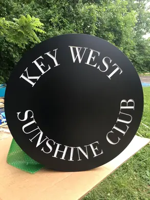 Key West Sunshine Club round custom sign